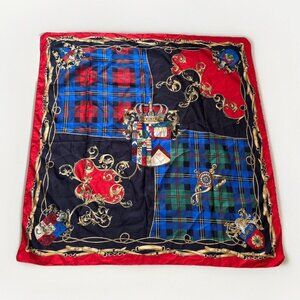 Symphony Scarf Fleur de Lis Crown Jewel Crest Vibrant Colors Design 34 X 34